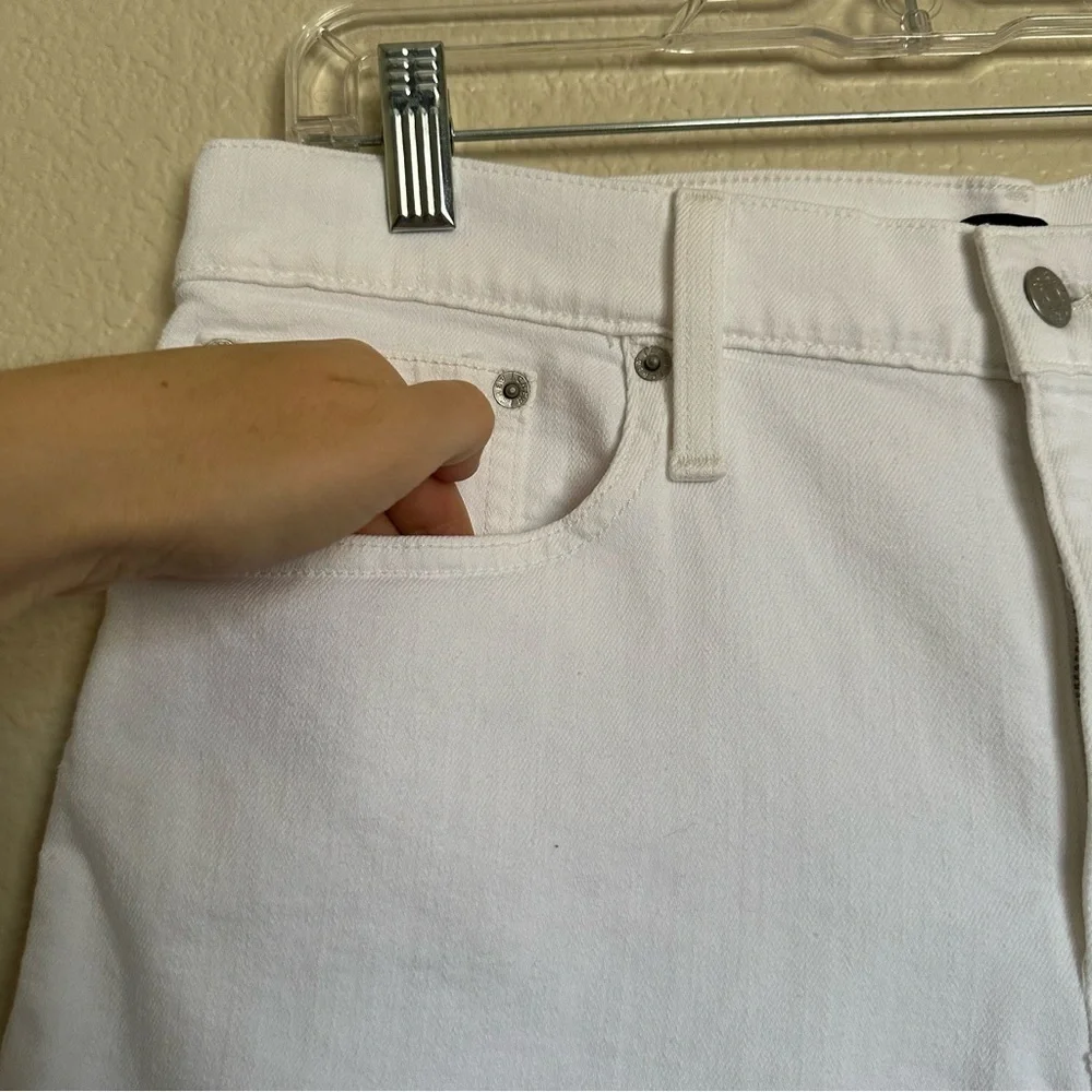 J. Crew Optic White Denim Shorts Size 30